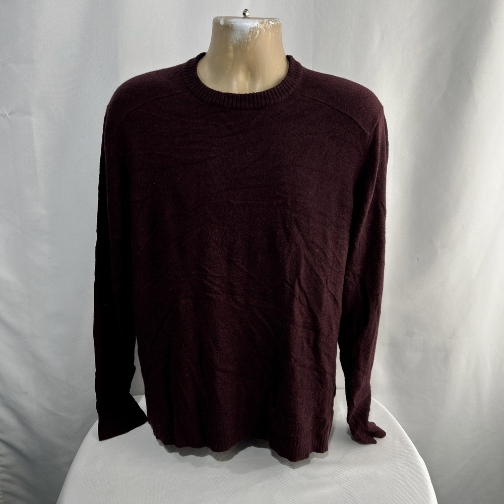 Smartwool Sparwood Sweater Men's L Crewneck Maroon Wool Blend Base Layer Outdoor